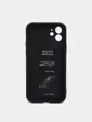 Черный чехол для iPhone 12 / 12 Pro / 12 Pro Max, силиконовый с магнитным держателем-подставкой