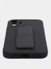 Черный чехол для iPhone 12 / 12 Pro / 12 Pro Max, силиконовый с магнитным держателем-подставкой