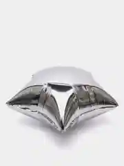Серебряный воздушный шар "Звезда", фольгированный, 18", 45 см