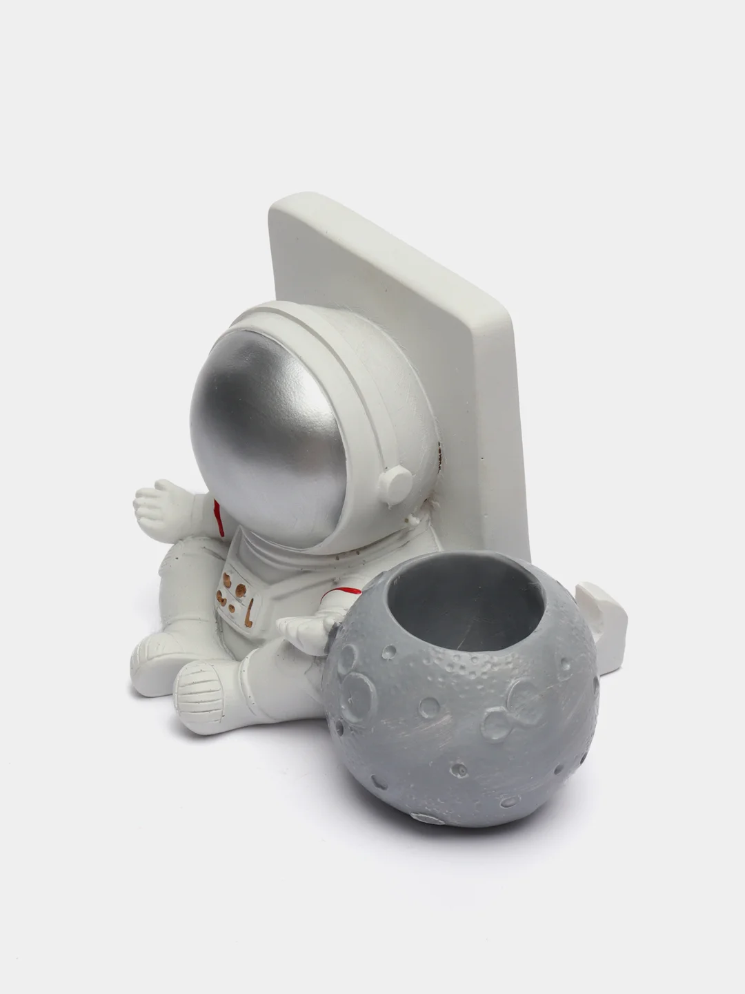 Серебряный подставка для смартфона/ держатель "Космонавт"/ Подставка для планшета/ фигурка космонавта