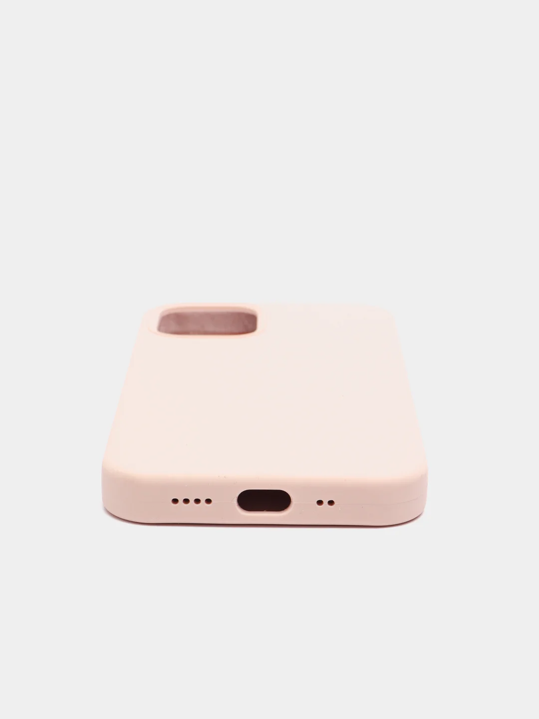 Бежевый чехол на iPhone X, XS, XR, 7, 8, se, 12, 12 Pro, Mini, Max silicone case, закрытый низ, бархат внутри