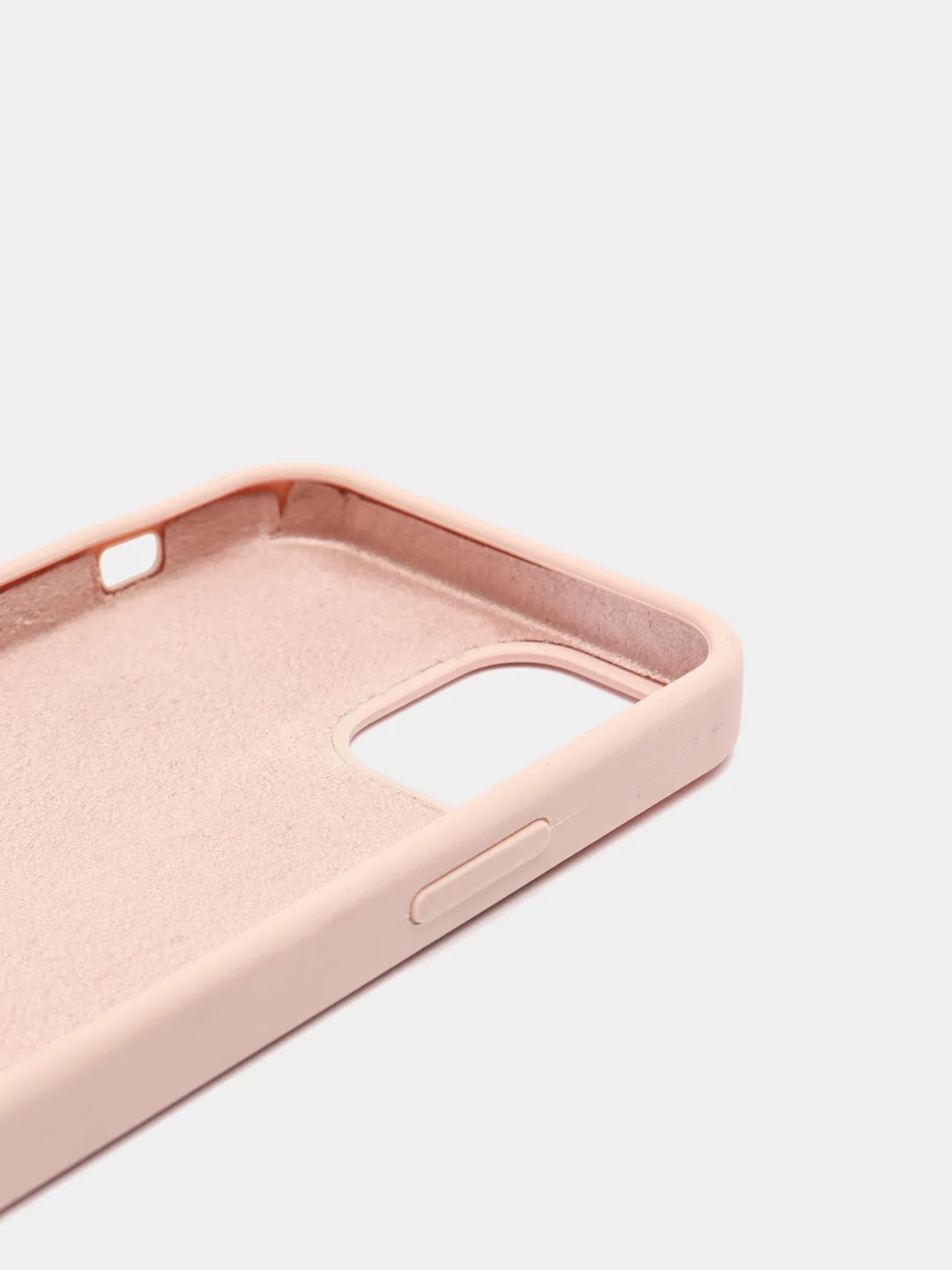 Бежевый чехол на iPhone X, XS, XR, 7, 8, se, 12, 12 Pro, Mini, Max silicone case, закрытый низ, бархат внутри