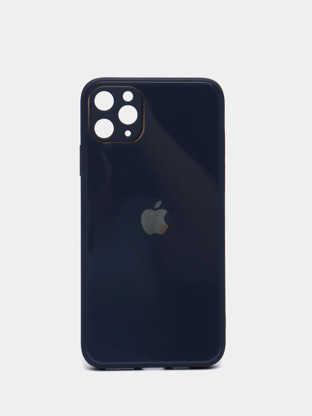 Серый чехол для iPhone Xr/ 11/ 12/ mini/ Pro/ ProMax, силиконовый со стеклянной панелью