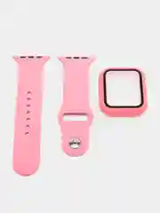 Розовый ремешок, бампер и стекло Apple Watch Classic 38 40 42 44 mm Series 1, 2, 3, 4, 5, 6, SE