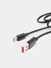 Черный кабель USB - Type-C WALKER C725, с металлическими разъемами