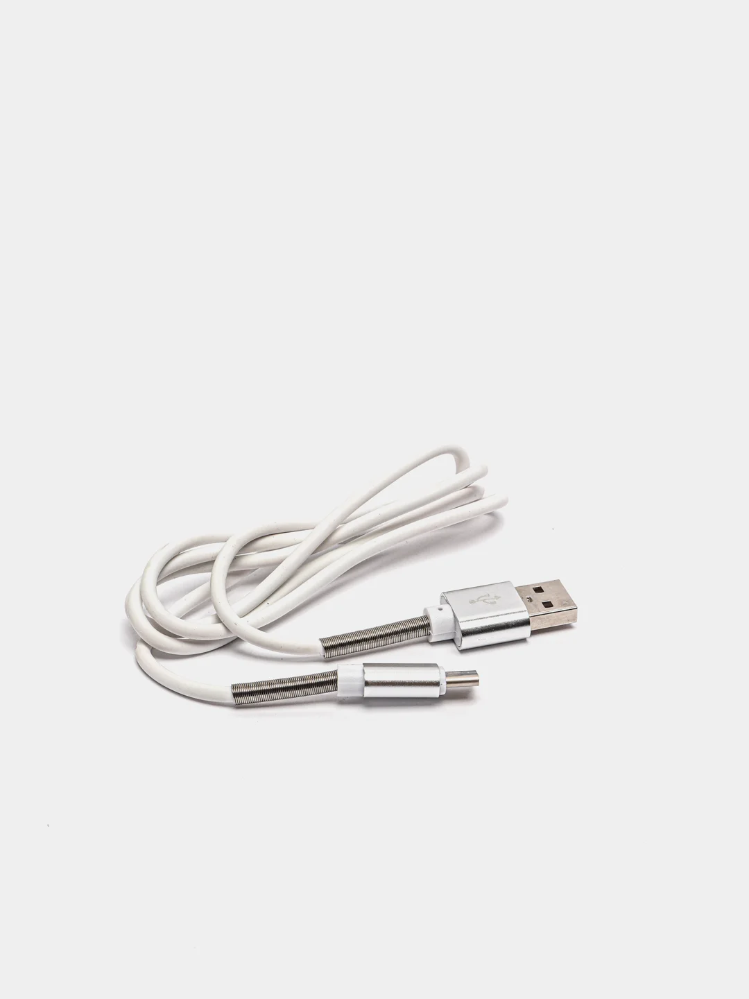 Белый кабель USB - Type-C Walker C720, с пружинами
