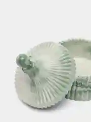 Зеленый кашпо из гипса