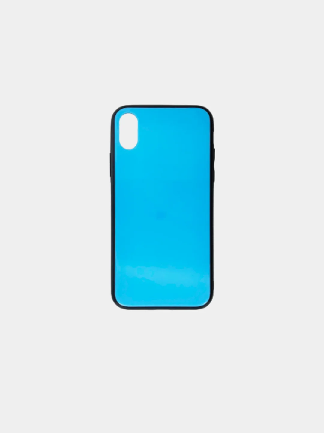 Голубой чехол iPhone 6 / 6s / 7 / 8 / X / Xs / 7 Plus / 8 Plus / 5 / 5s / Se стеклянная панель