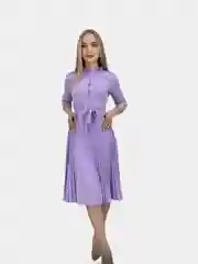 Фиолетовый платье женское, с плиссированной юбкой