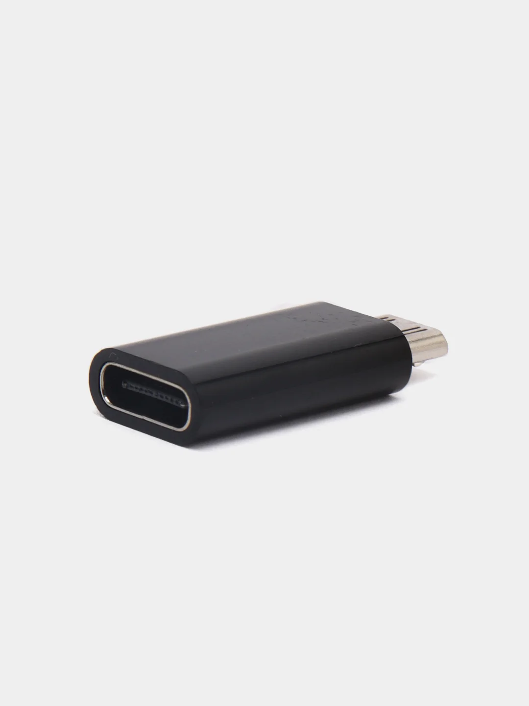 Черный адаптер переходник USB Type C на micro USB