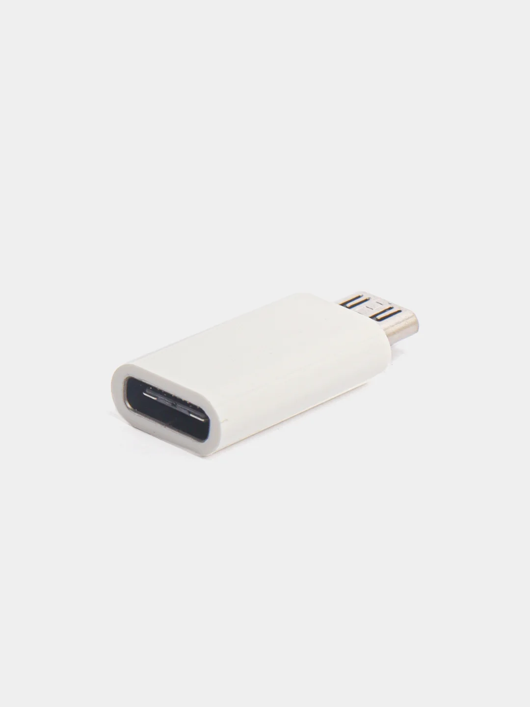 Белый адаптер переходник USB Type C на micro USB