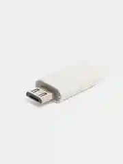 Белый адаптер переходник USB Type C на micro USB