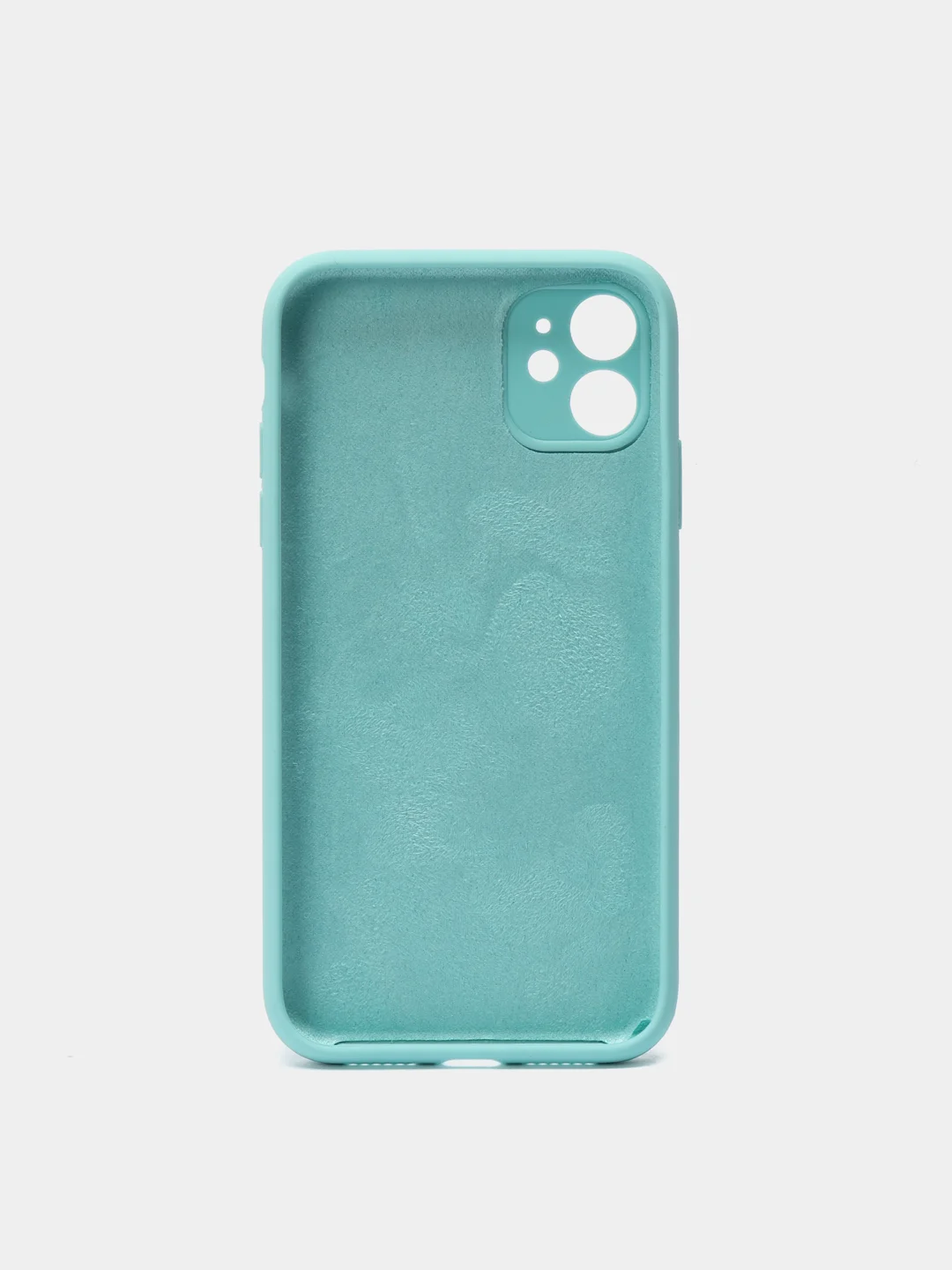 Бирюзовый чехол Silicon Case iPhone 11/12/12PRO MAX с защитой камеры с бархатной подкладкой БЕЗ LOGO