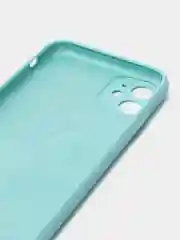 Бирюзовый чехол Silicon Case iPhone 11/12/12PRO MAX с защитой камеры с бархатной подкладкой БЕЗ LOGO