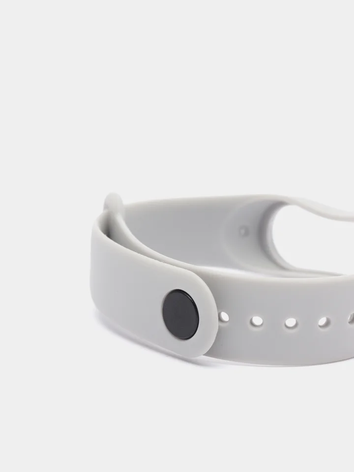 Серый силиконовый ремешок для фитнес браслета Xiaomi Mi Band 4, Mi Band 3