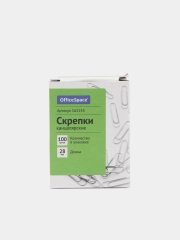 Скрепки OfficeSpace, 28 мм, 100 штук