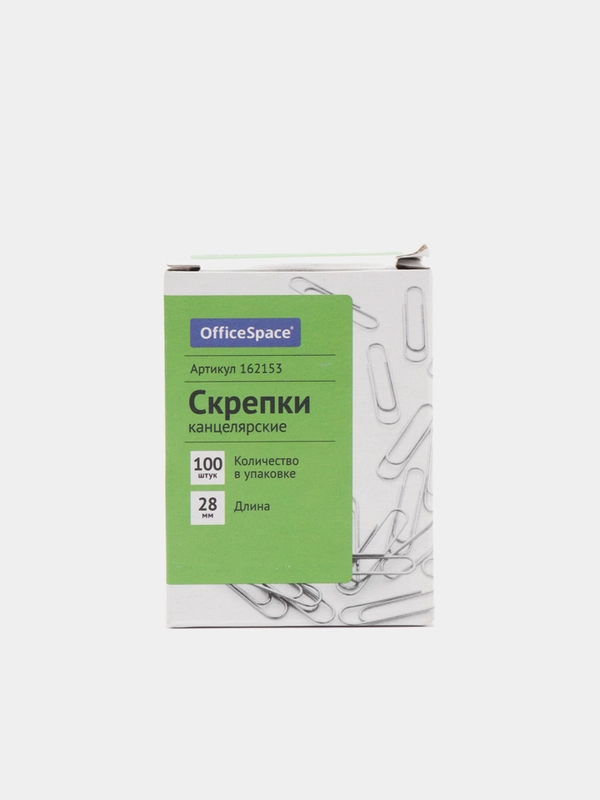 Скрепки OfficeSpace, 28 мм, 100 штук