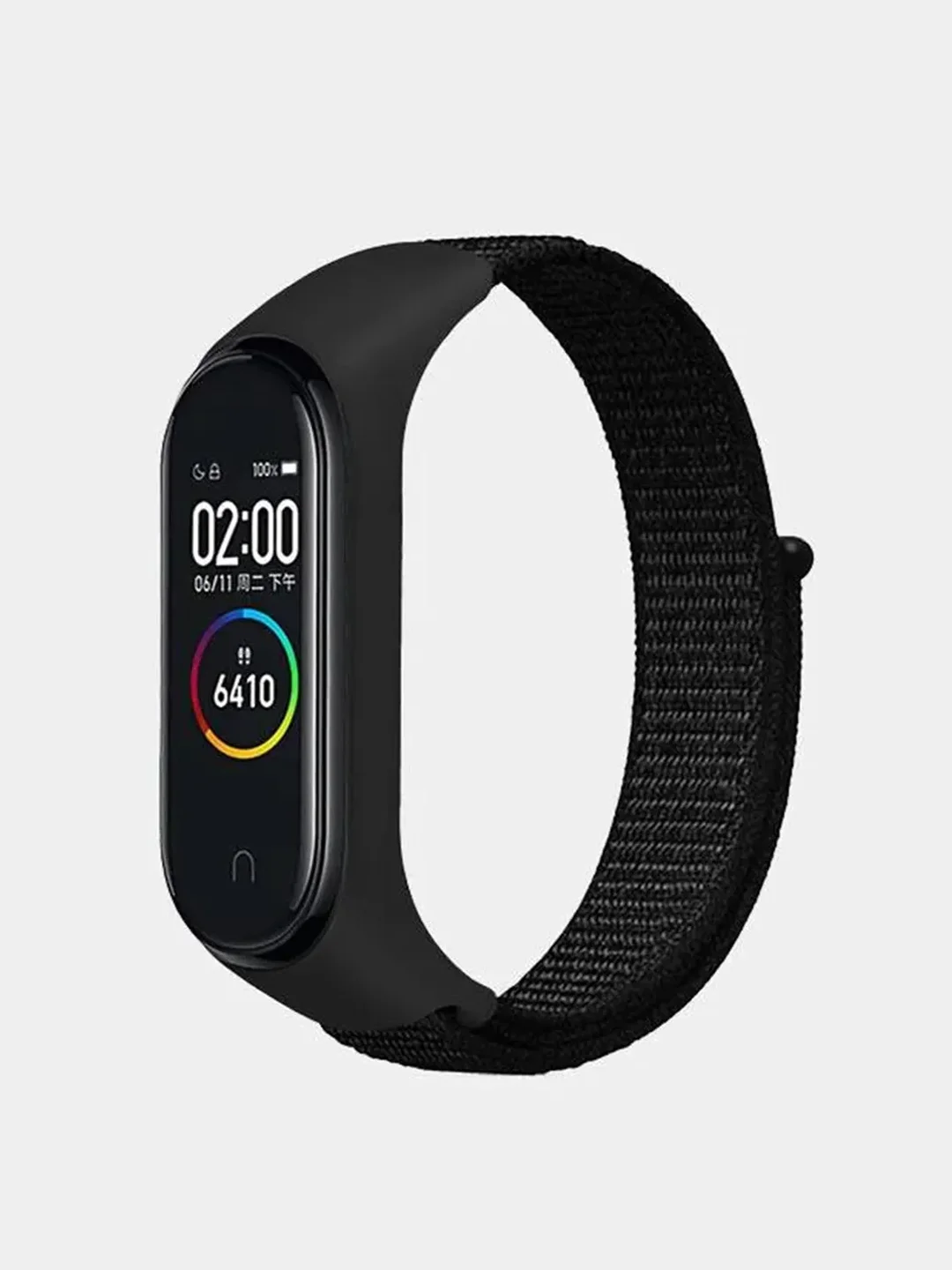 Черный нейлоновый ремешок для фитнес-браслетов Xiaomi Mi Band 3 / 4 / 5 / 6
