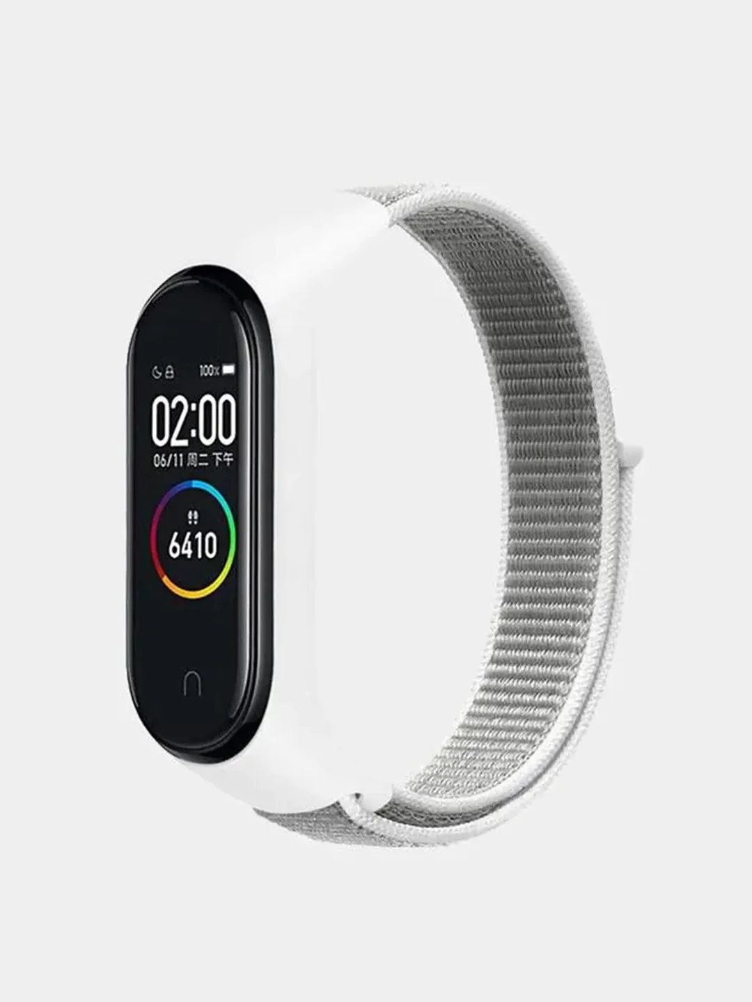Серебряный нейлоновый ремешок для фитнес-браслетов Xiaomi Mi Band 3 / 4 / 5 / 6