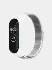 Серебряный нейлоновый ремешок для фитнес-браслетов Xiaomi Mi Band 3 / 4 / 5 / 6