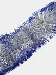 Голубой мишура с цветными кончиками, 200 х 10 см