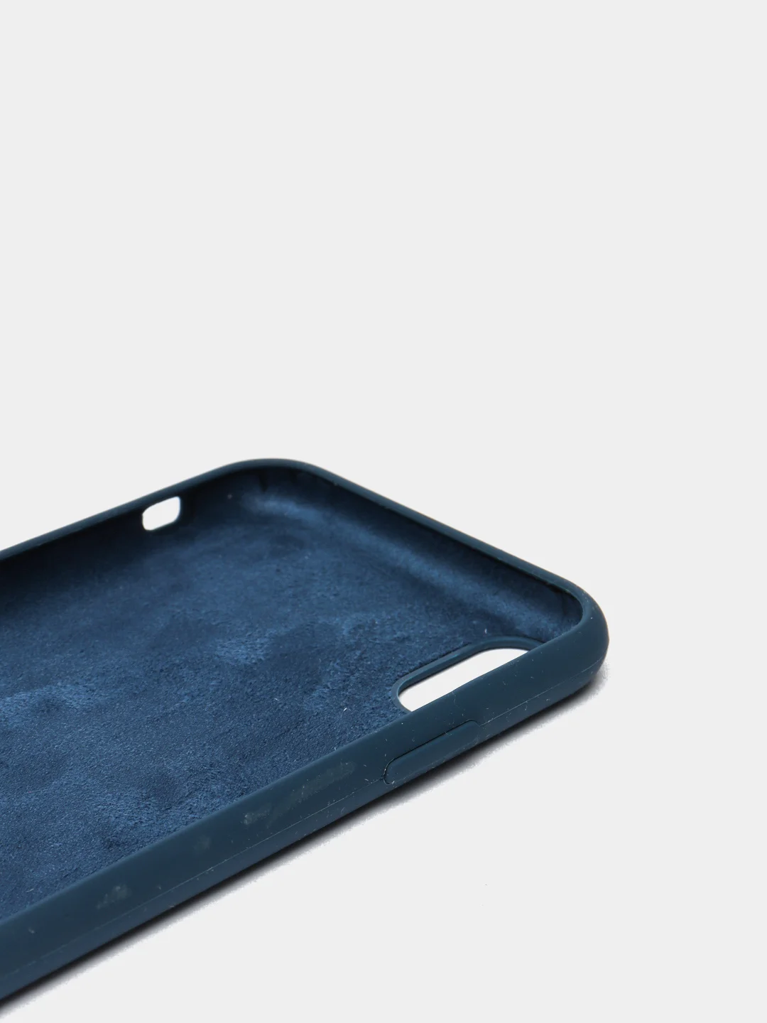 Синий меланж защитный силиконовый чехол для iPhone XR с яблоком