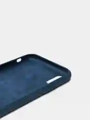 Синий меланж защитный силиконовый чехол для iPhone XR с яблоком