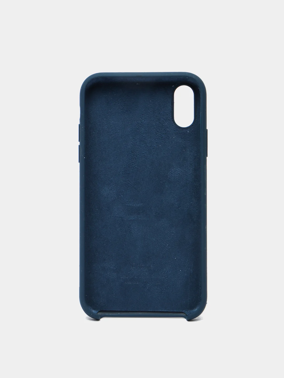 Синий меланж защитный силиконовый чехол для iPhone XR с яблоком
