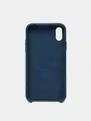 Синий меланж защитный силиконовый чехол для iPhone XR с яблоком