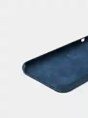 Синий меланж защитный силиконовый чехол для iPhone XR с яблоком