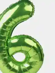 Воздушный шар "Цифра 6", 100 см, лаймовый