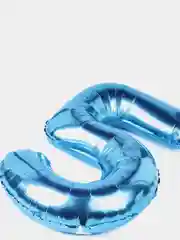 Воздушный шар "Цифра 5", 100 см, голубой