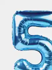 Воздушный шар "Цифра 5", 100 см, голубой