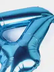 Воздушный шар "Цифра 4" 100 см, голубой