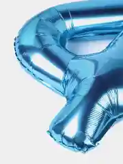 Воздушный шар "Цифра 4" 100 см, голубой