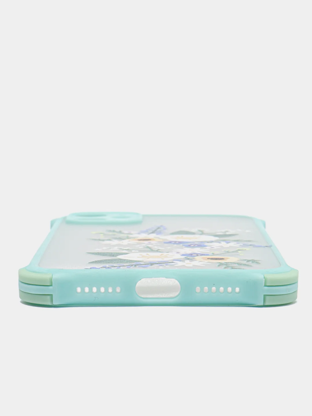 Голубой чехол с цветами для Apple iPhone 12, 12 Pro, 12 Pro Max, 12 mini , 11 , 11 Pro, 11 Pro Max