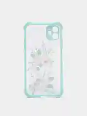 Голубой чехол с цветами для Apple iPhone 12, 12 Pro, 12 Pro Max, 12 mini , 11 , 11 Pro, 11 Pro Max