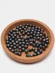 Черный бусины жемчужные, акриловые , 6 мм