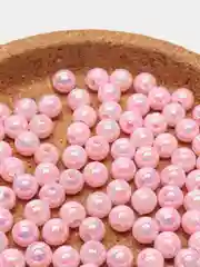 Розовый бусины жемчужные, акриловые , 6 мм