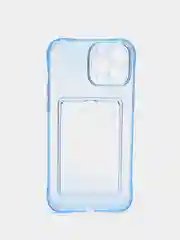 Светло-синий чехол карточница iPhone 11, 12, 12 Pro, 12 Pro Max, 13 Pro, 13 Pro Max, 13 Mini, Honor X8