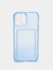 Светло-синий чехол карточница iPhone 11, 12, 12 Pro, 12 Pro Max, 13 Pro, 13 Pro Max, 13 Mini, Honor X8