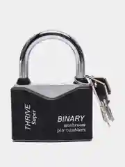 Черный замок навесной влагозащищенный с защитой от отмычек Binary, 70 мм