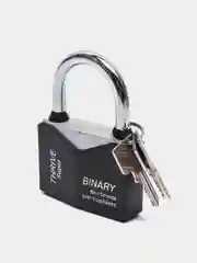 Черный замок навесной влагозащищенный с защитой от отмычек Binary, 70 мм