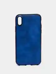 Синий чехол IPhone 11 / 11ProMax / 12 / 12ProMax / X / XS / XS Max силиконовый, имитация кожи