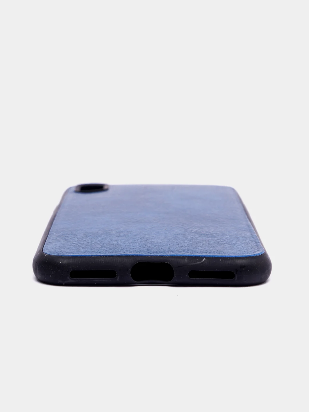 Синий чехол IPhone 11 / 11ProMax / 12 / 12ProMax / X / XS / XS Max силиконовый, имитация кожи