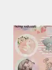 Пудровый наклейки для цветов и подарков, набор 6 штук