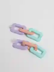 Сиреневый серьги "Цепи"