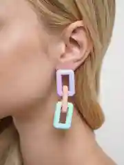 Сиреневый серьги "Цепи"