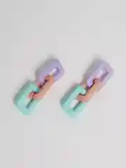 Сиреневый серьги "Цепи"