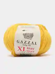 Желтый пряжа Gazzal Baby Wool XL, 40% шерсть мериноса, 20% кашемир ПА, 40% акрил, 50 г, 100 м